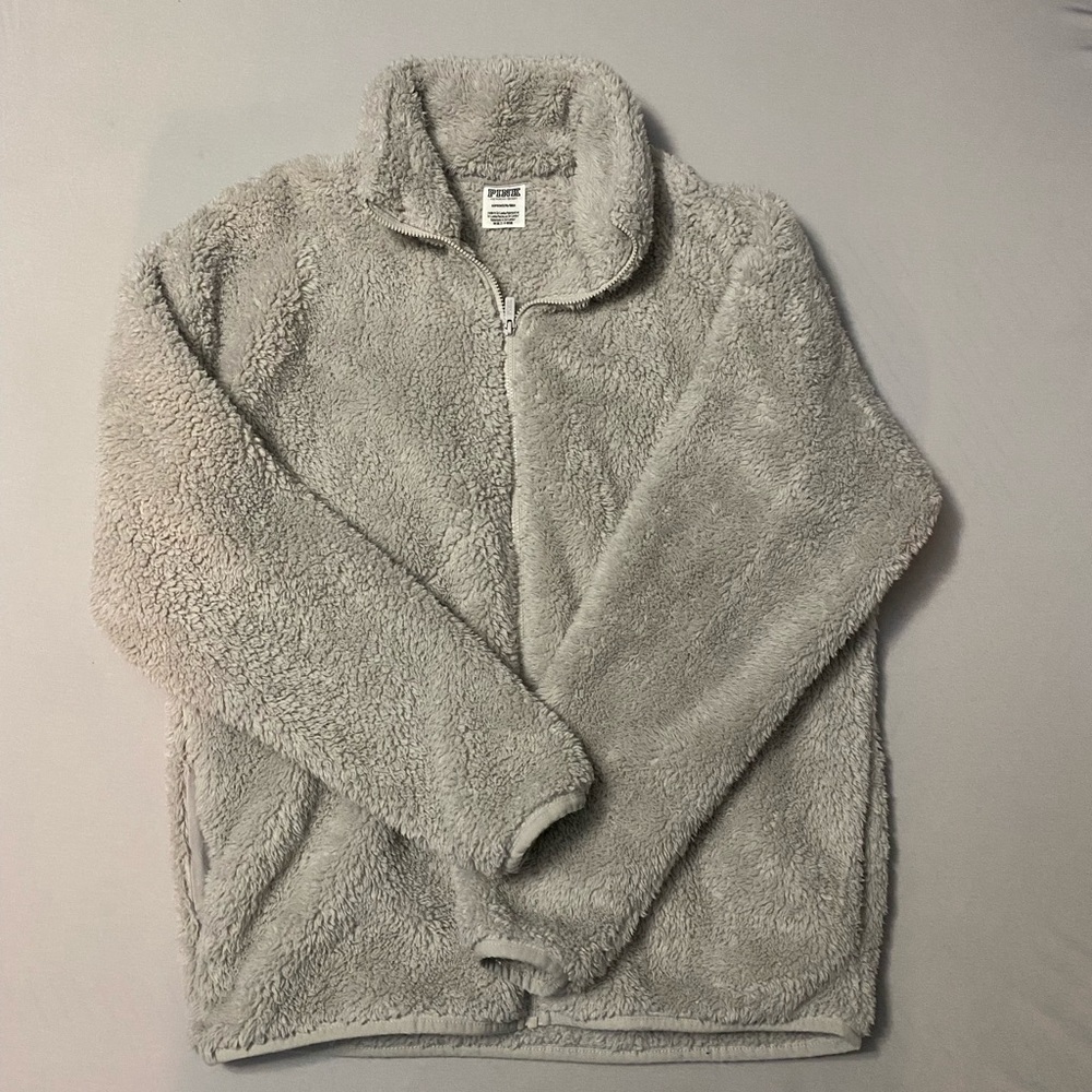 VS PINK brand cream Sherpa teddy jacket